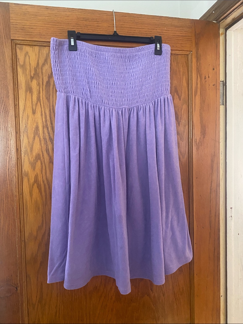 Women's Lavender Smocked Waist Midi dress - Casual Summer Style